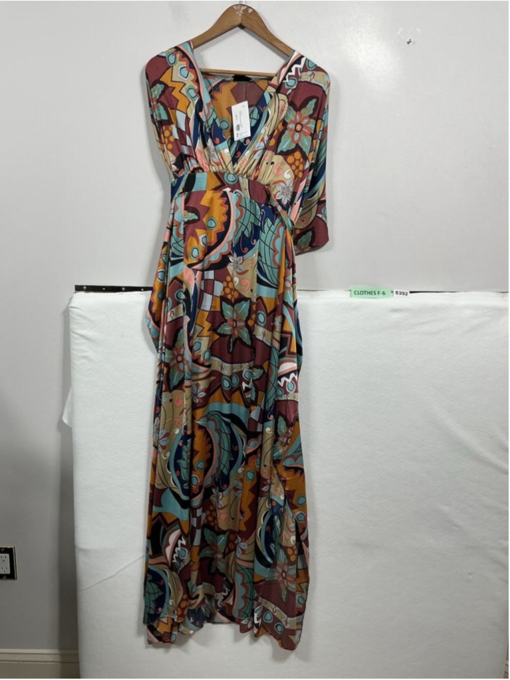 Womans NWT Lu Bella Boho Kimono Maxi Dress Large Multicolor